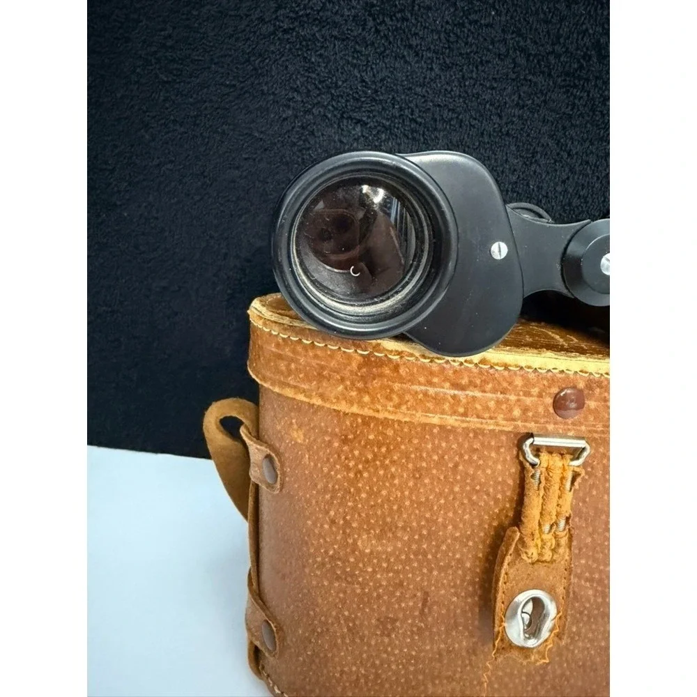 Vintage Tasco 8x30mm Binoculars Coated Optics T-36647 Japan with Leather Case